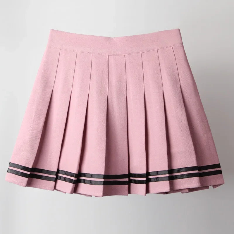 Noir Cross Pleated Mini Skirt