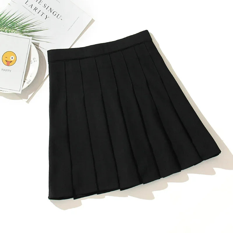 Noir Cross Pleated Mini Skirt
